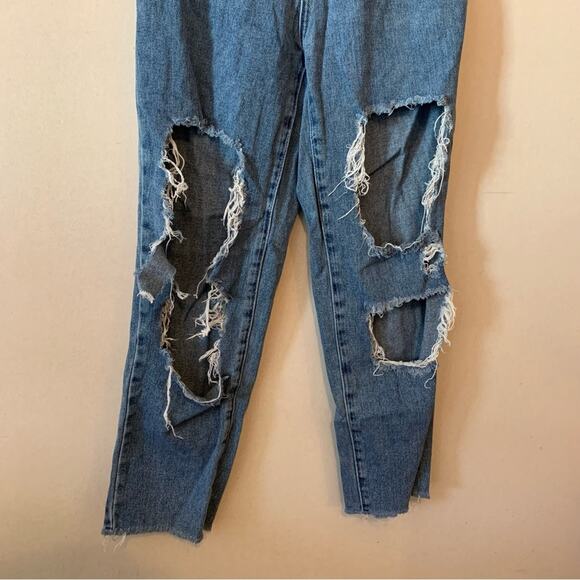 Pacsun High Rise Straight Jeans Distressed Destroyed - Picture 6 of 7